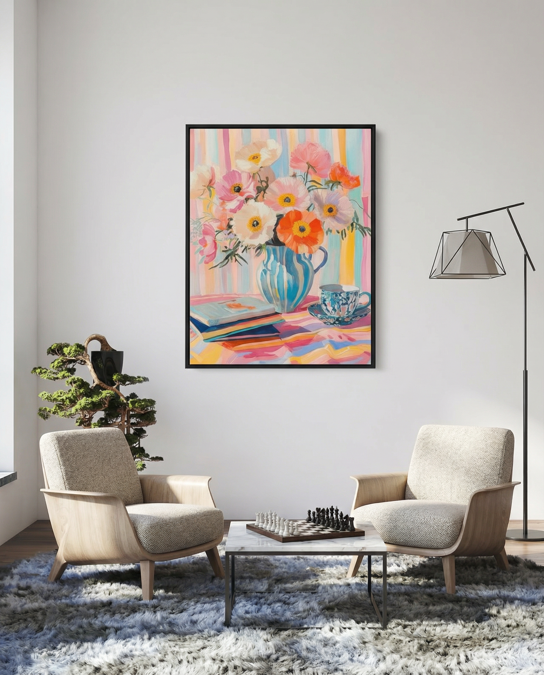 Colorful Poppy Still Life Oil Painting