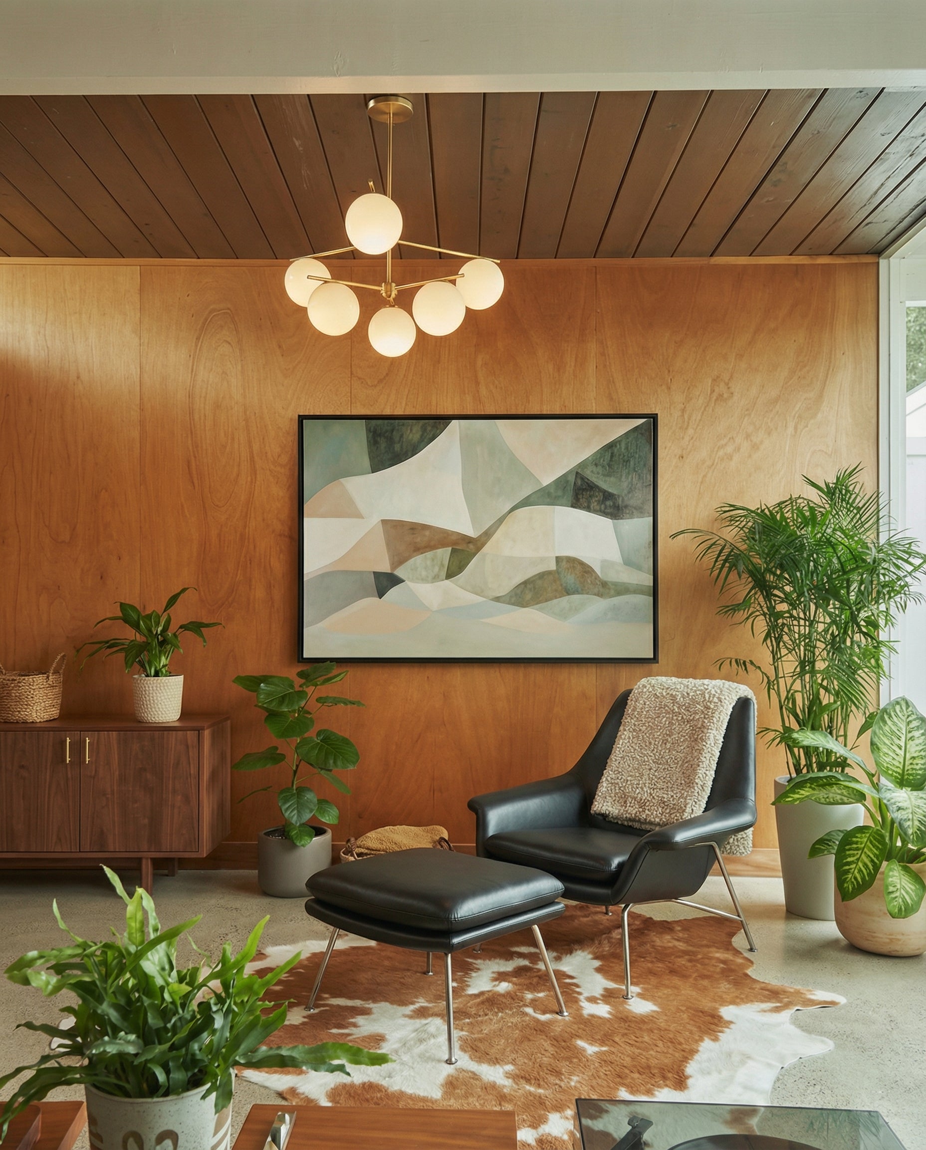 Minimalist Abstract Mountain Oil Painting