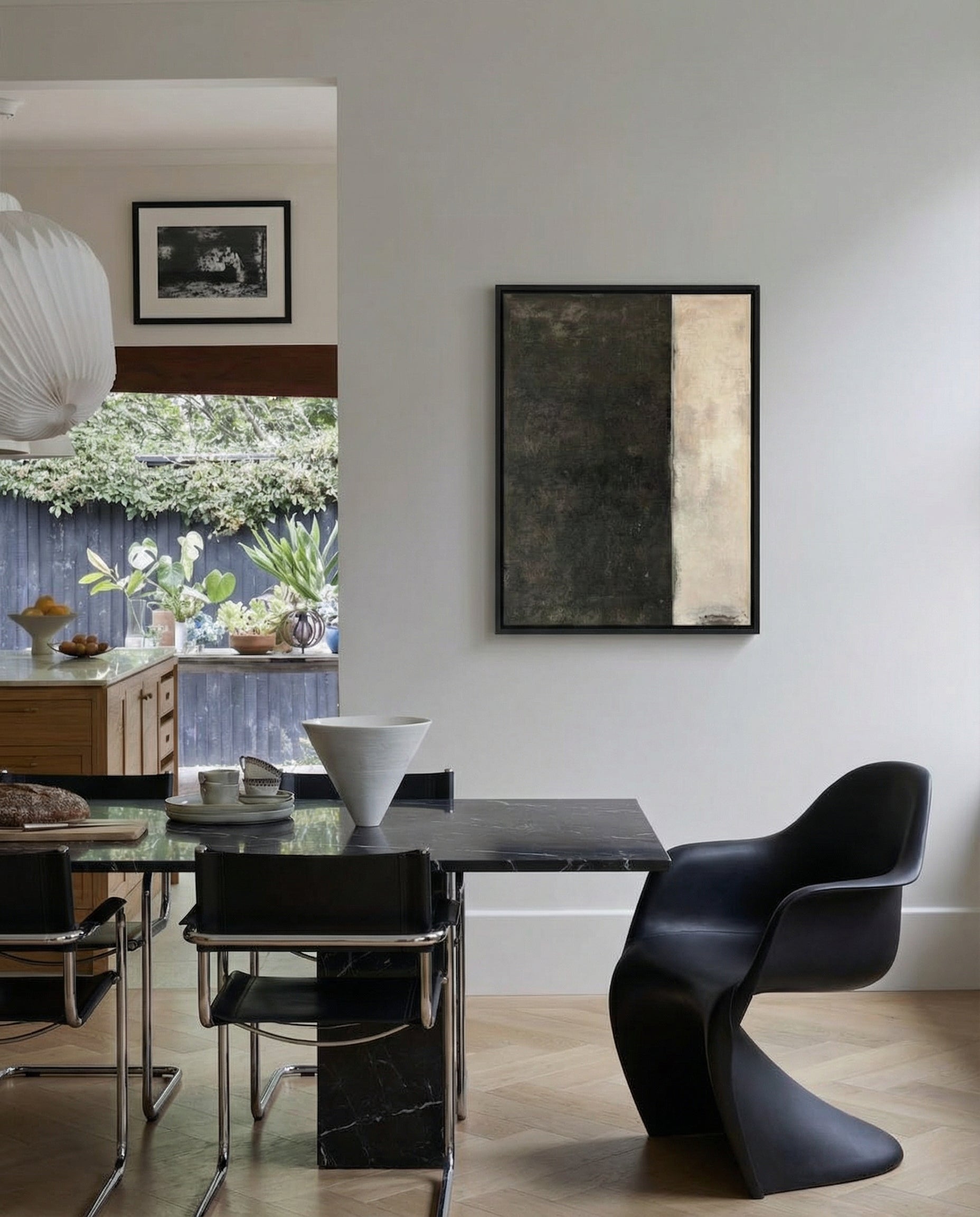 Black and White Contrast Abstract Painting