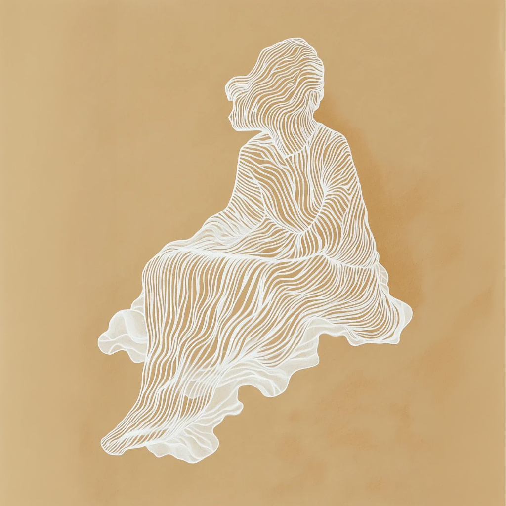 Line Art Female Silhouette Painting