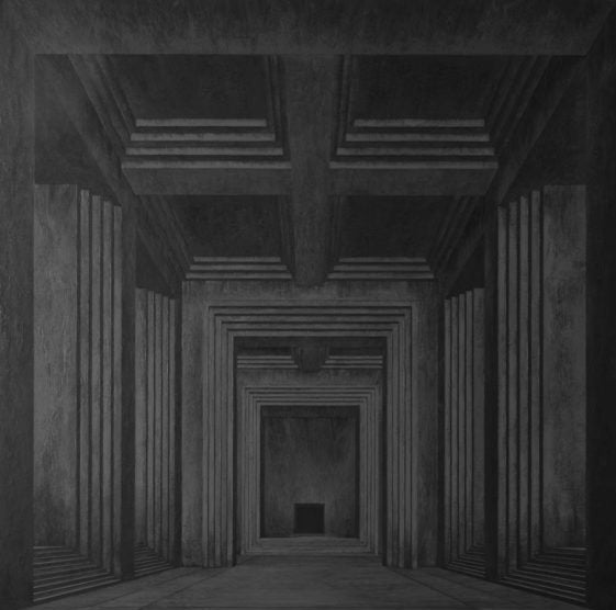 Black and White Geometric Architectural Corridor