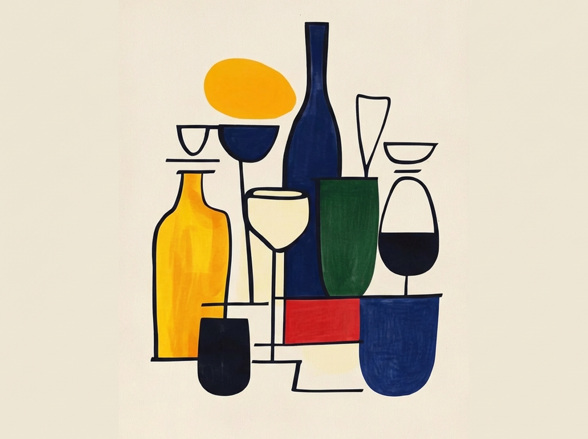 Minimalist Geometric Table Scene