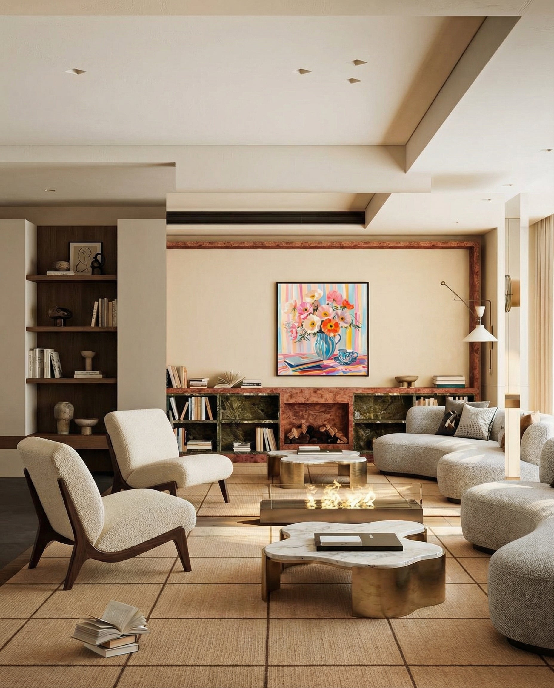 Colorful Poppy Still Life Oil Painting