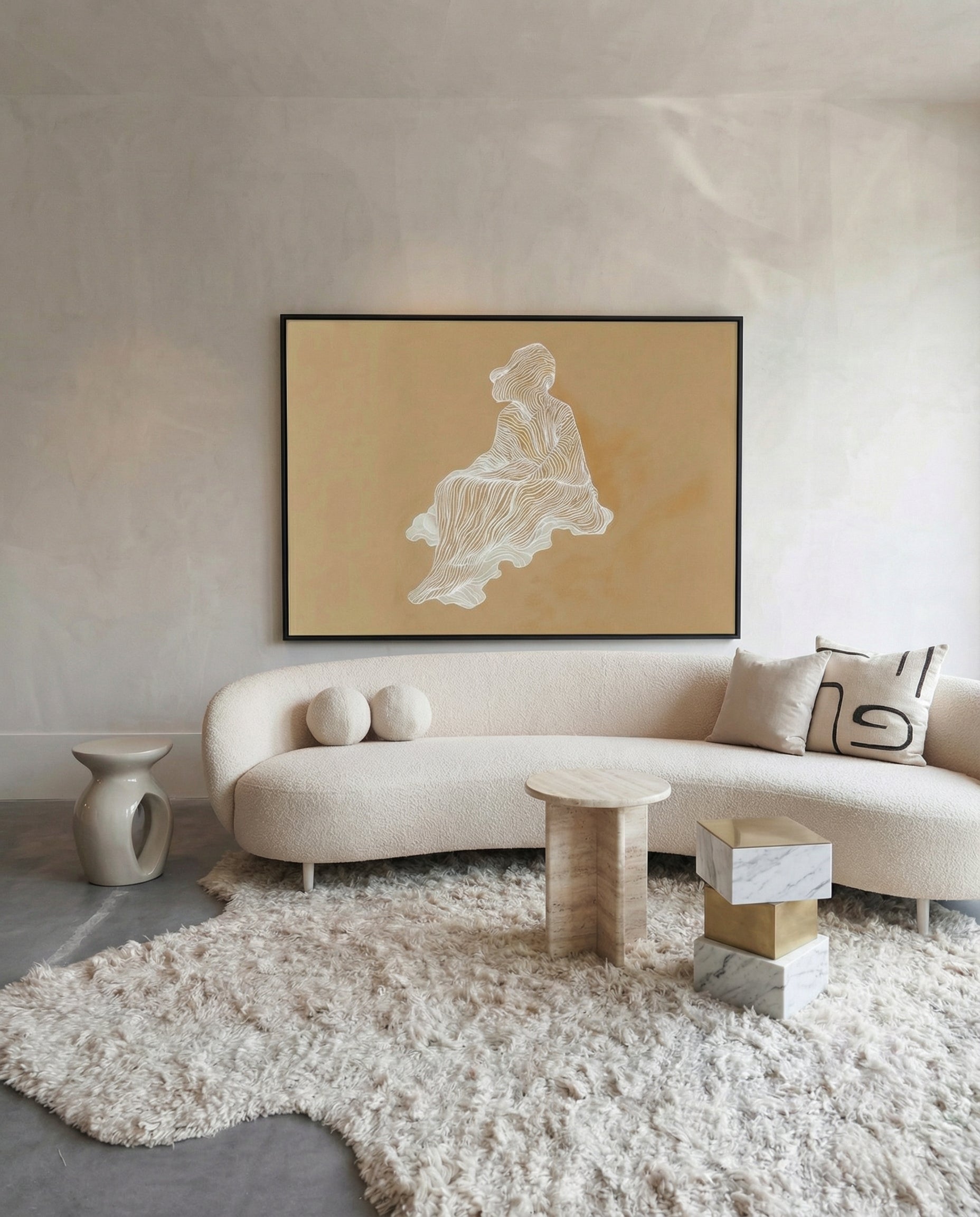 Line Art Female Silhouette Painting