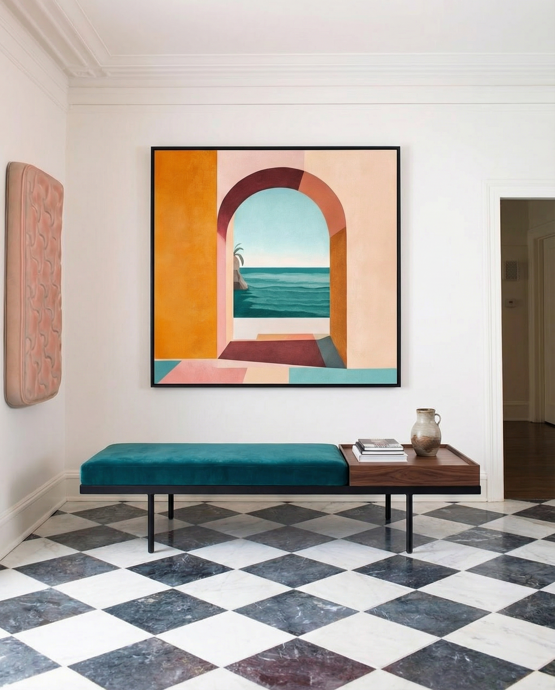 Architectural Archway Seascape Painting