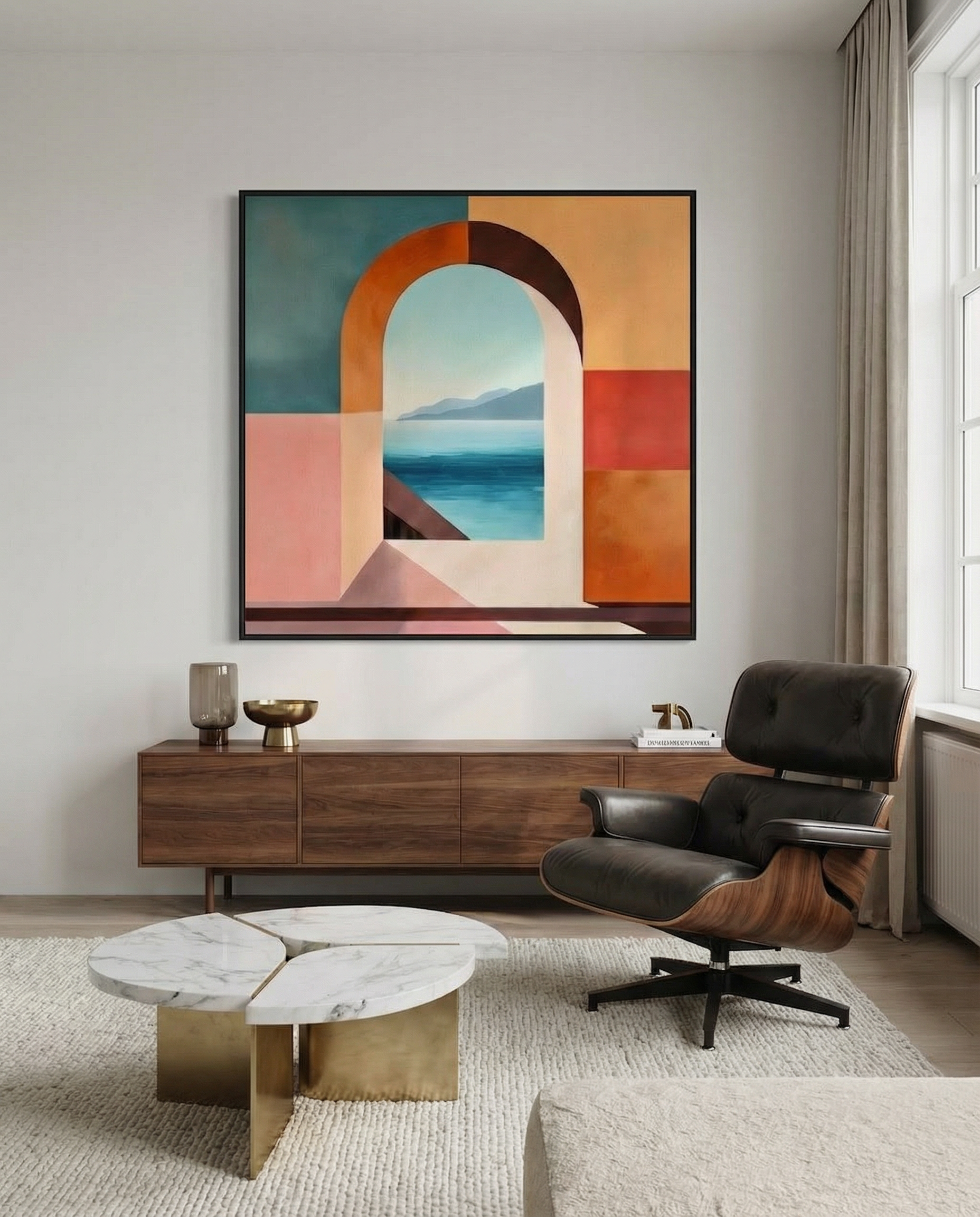 Geometric Seascape Through Archway