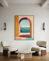Architectural Archway Seascape Painting