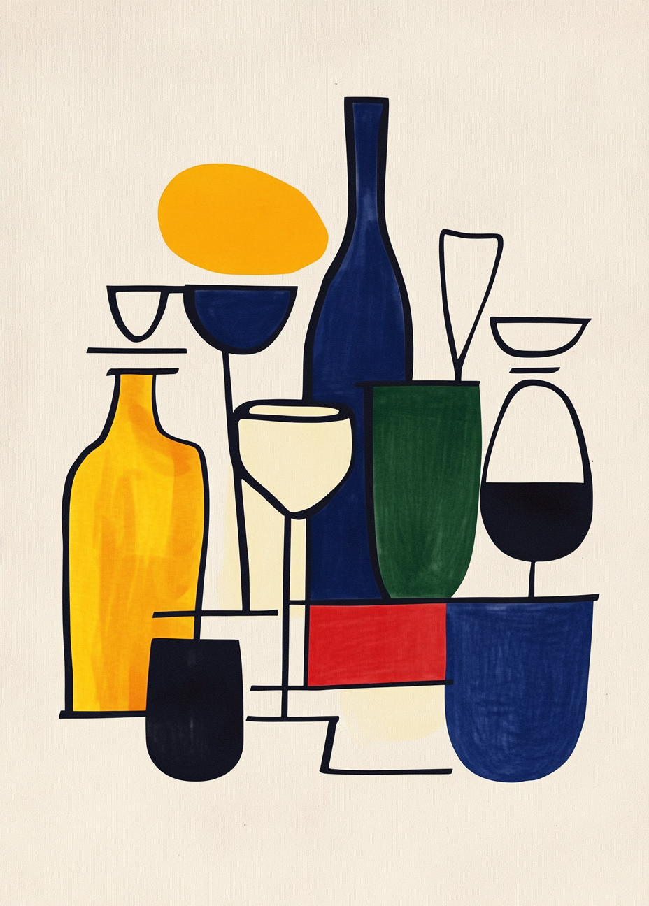 Minimalist Geometric Table Scene