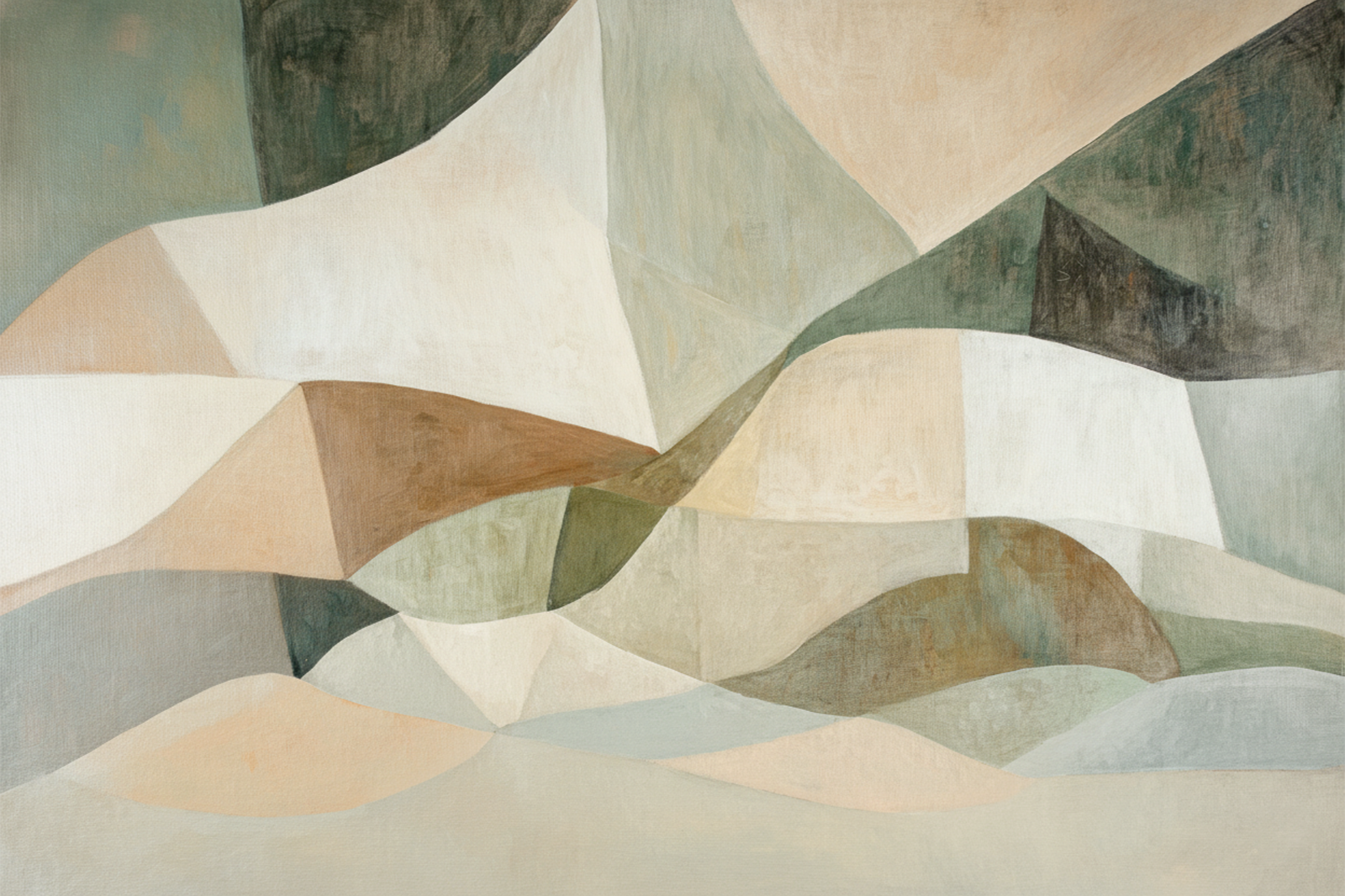 Minimalist Abstract Mountain Oil Painting