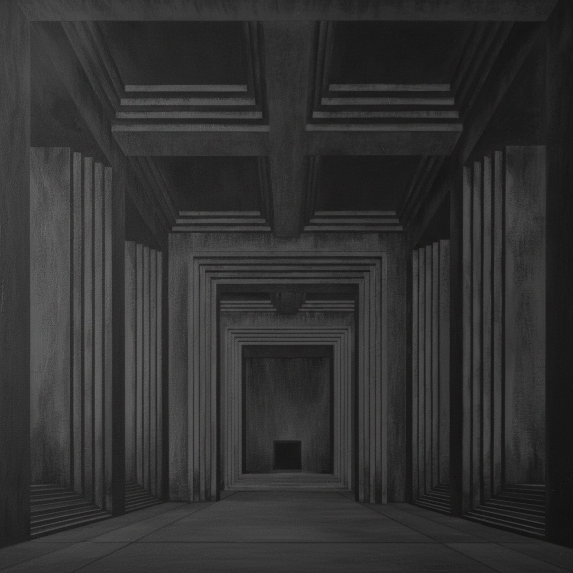 Black and White Geometric Architectural Corridor