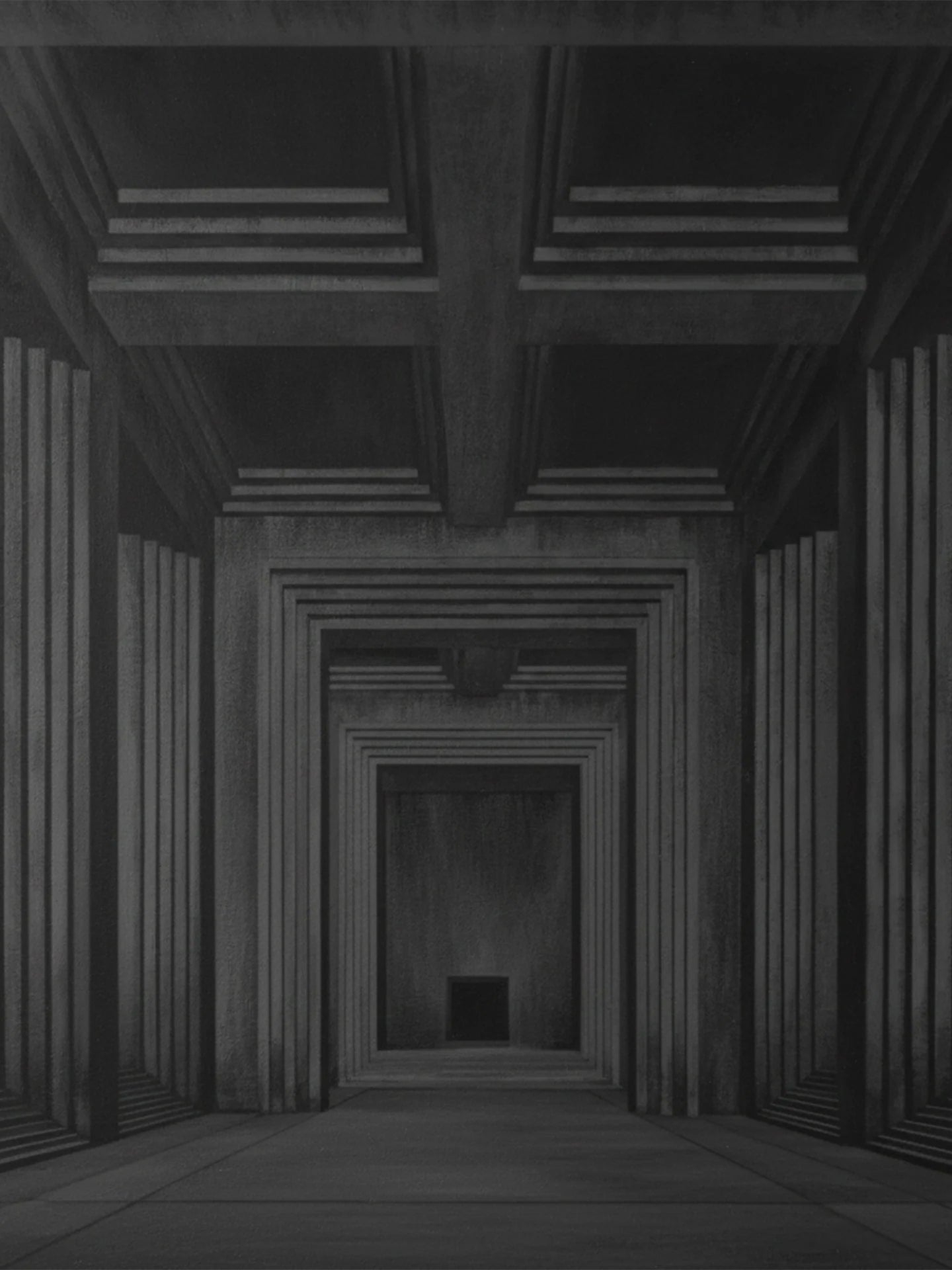 Black and White Geometric Architectural Corridor