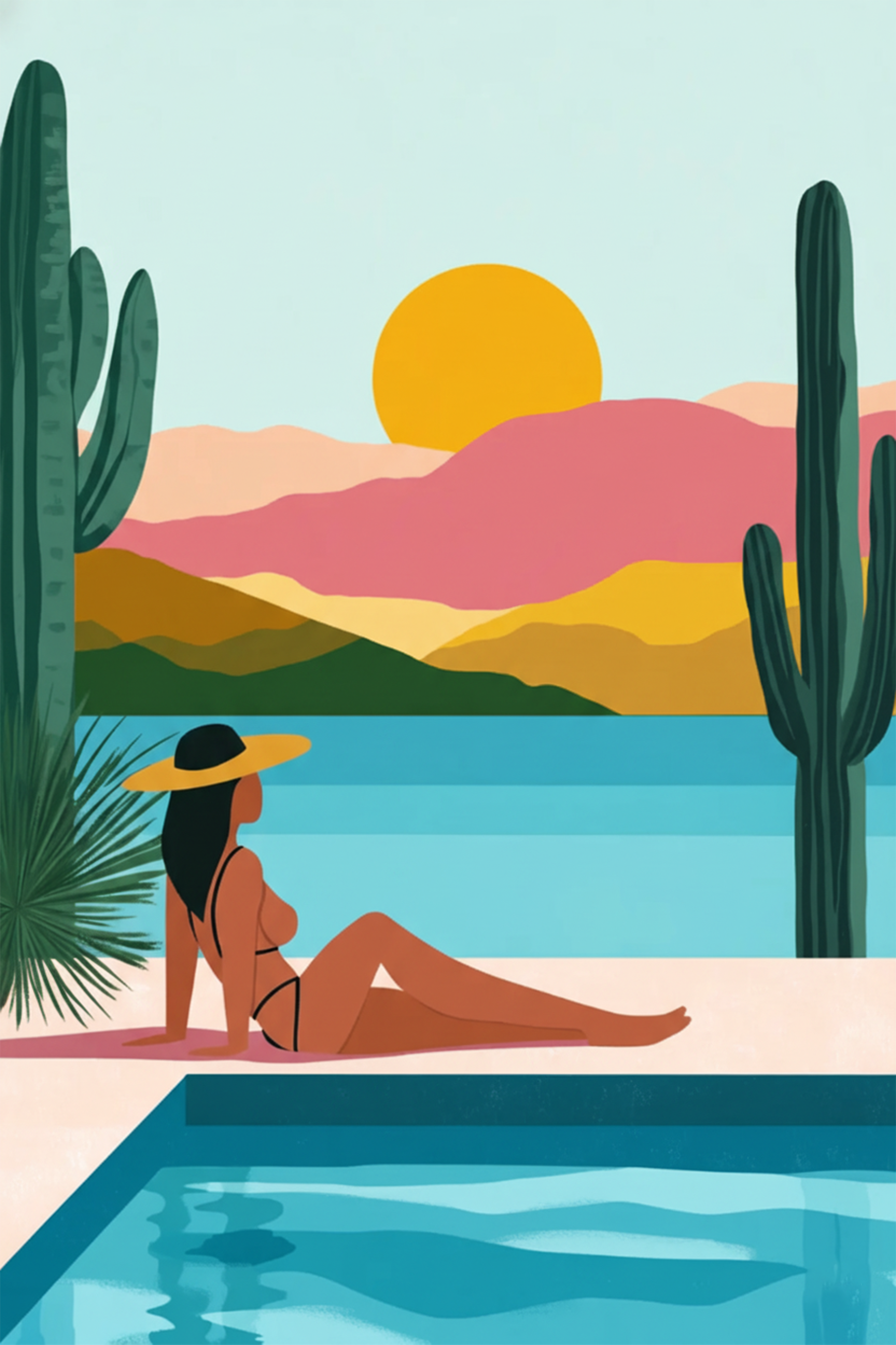 Sunset Poolside Moments