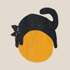 Black Cat and Orange Ball Illustrati
