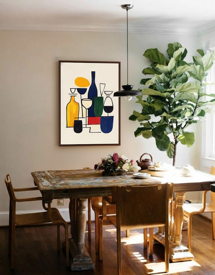 Minimalist Geometric Table Scene