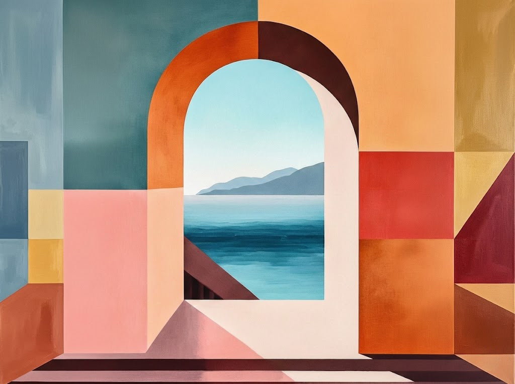 Geometric Seascape Through Archway