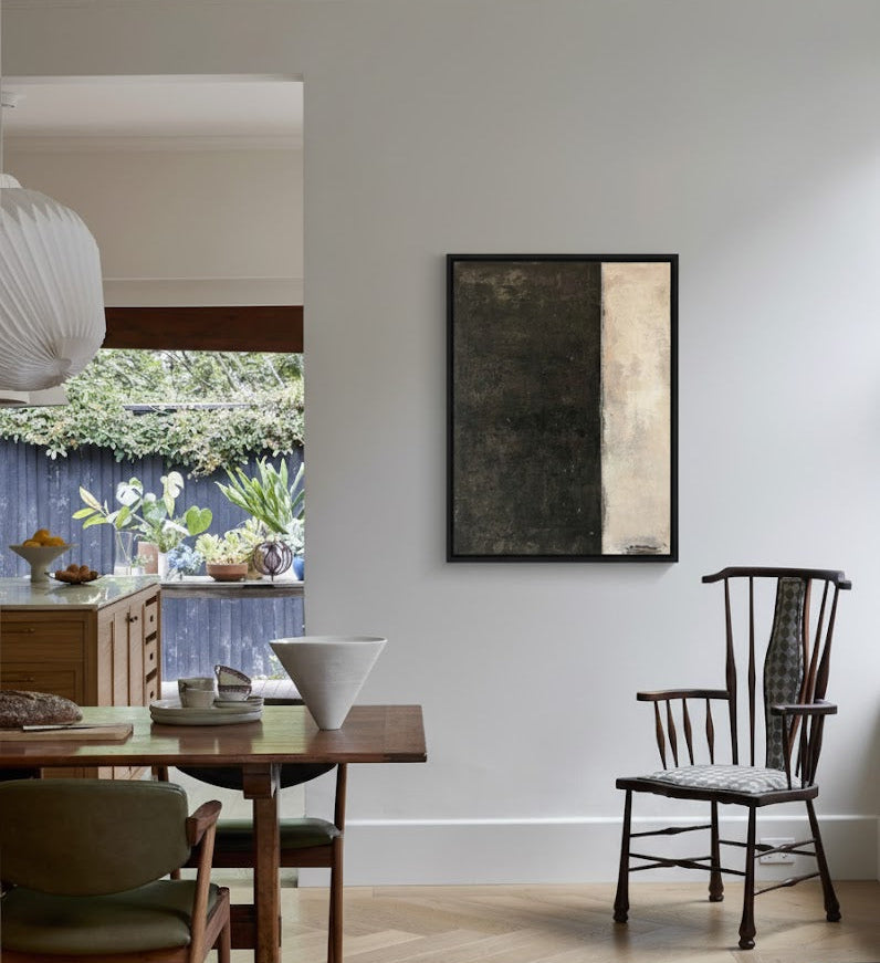 Black and White Contrast Abstract Painting