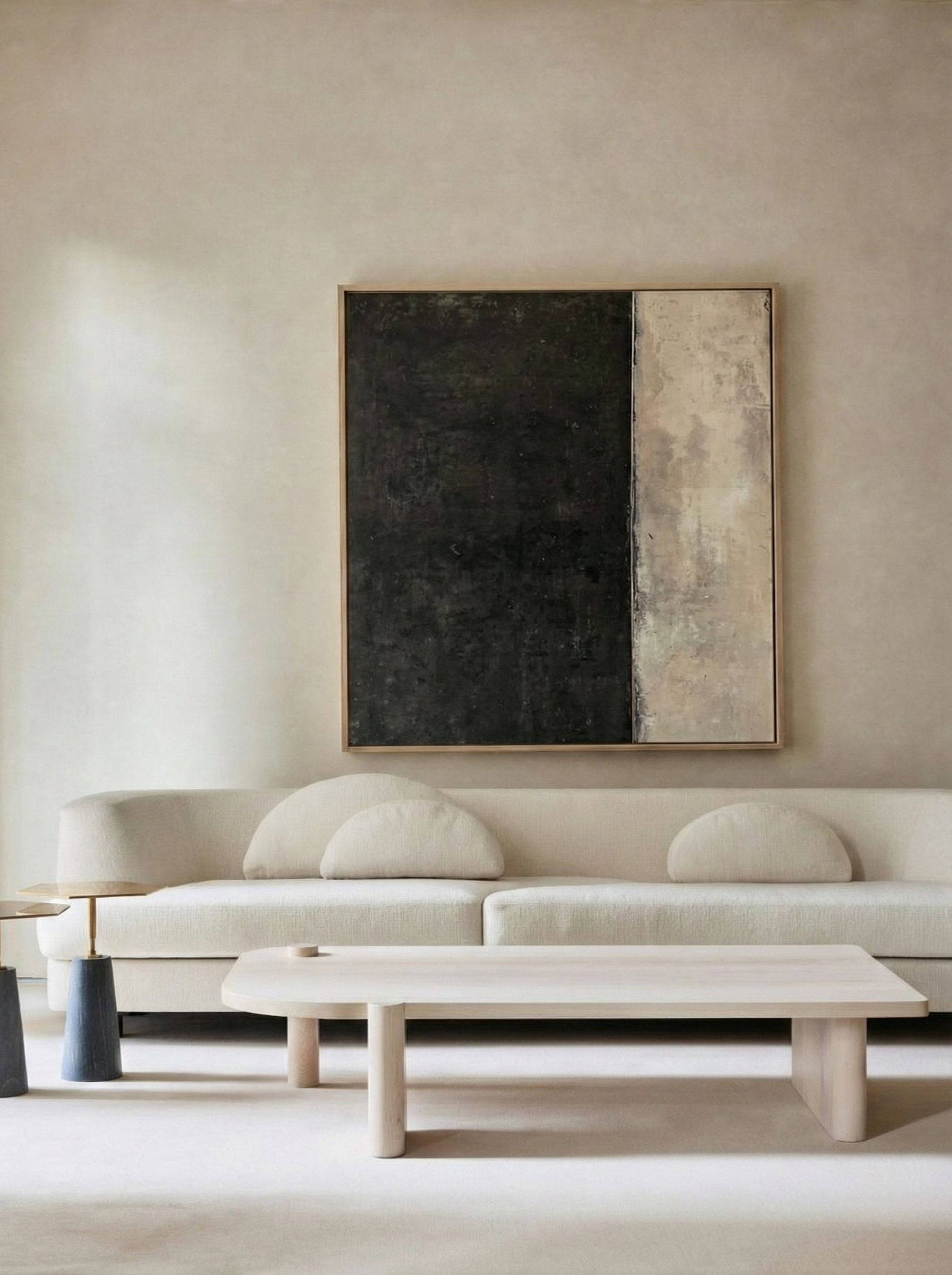 Black and White Contrast Abstract Painting