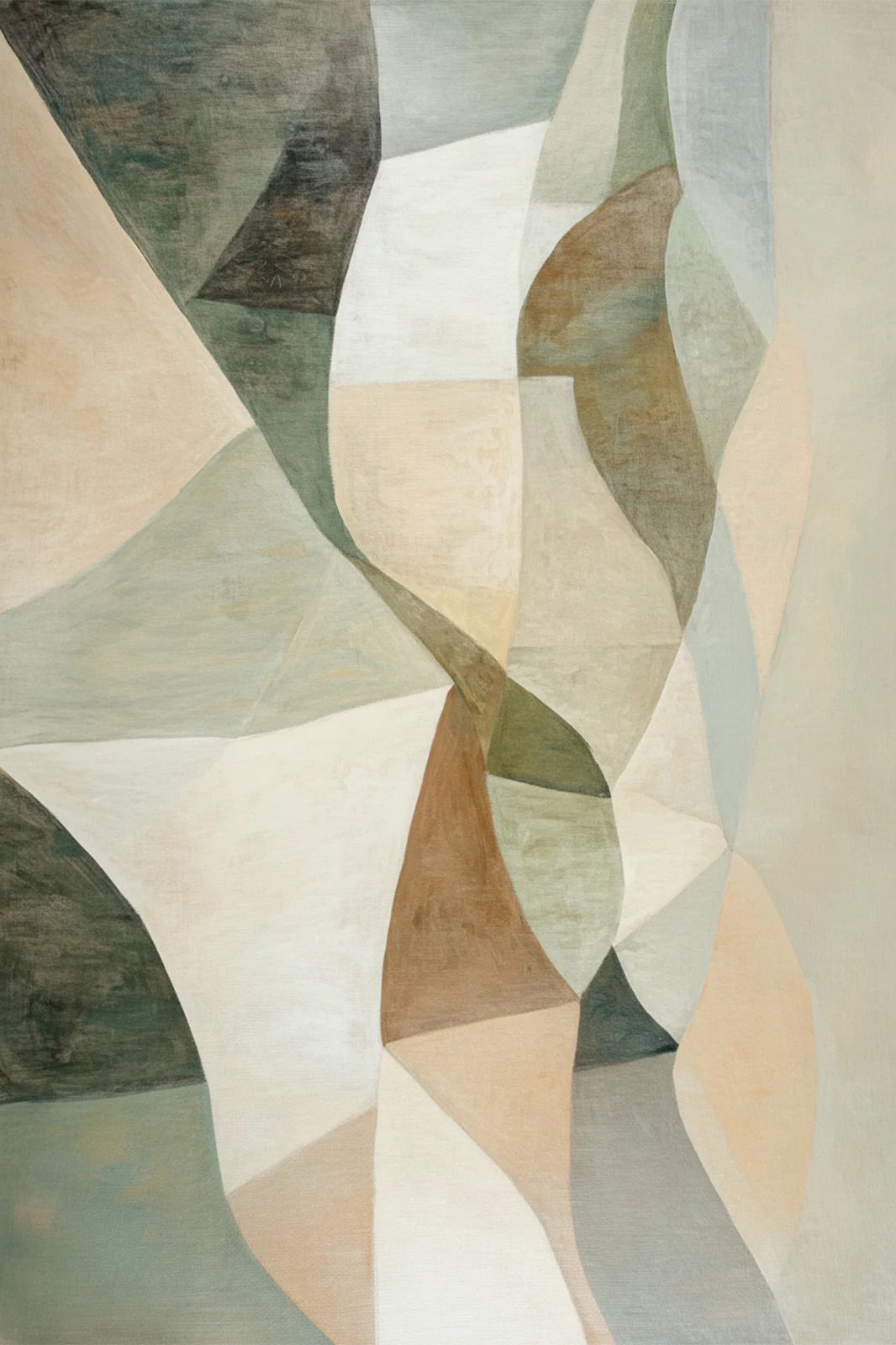 Minimalist Abstract Mountain Oil Painting