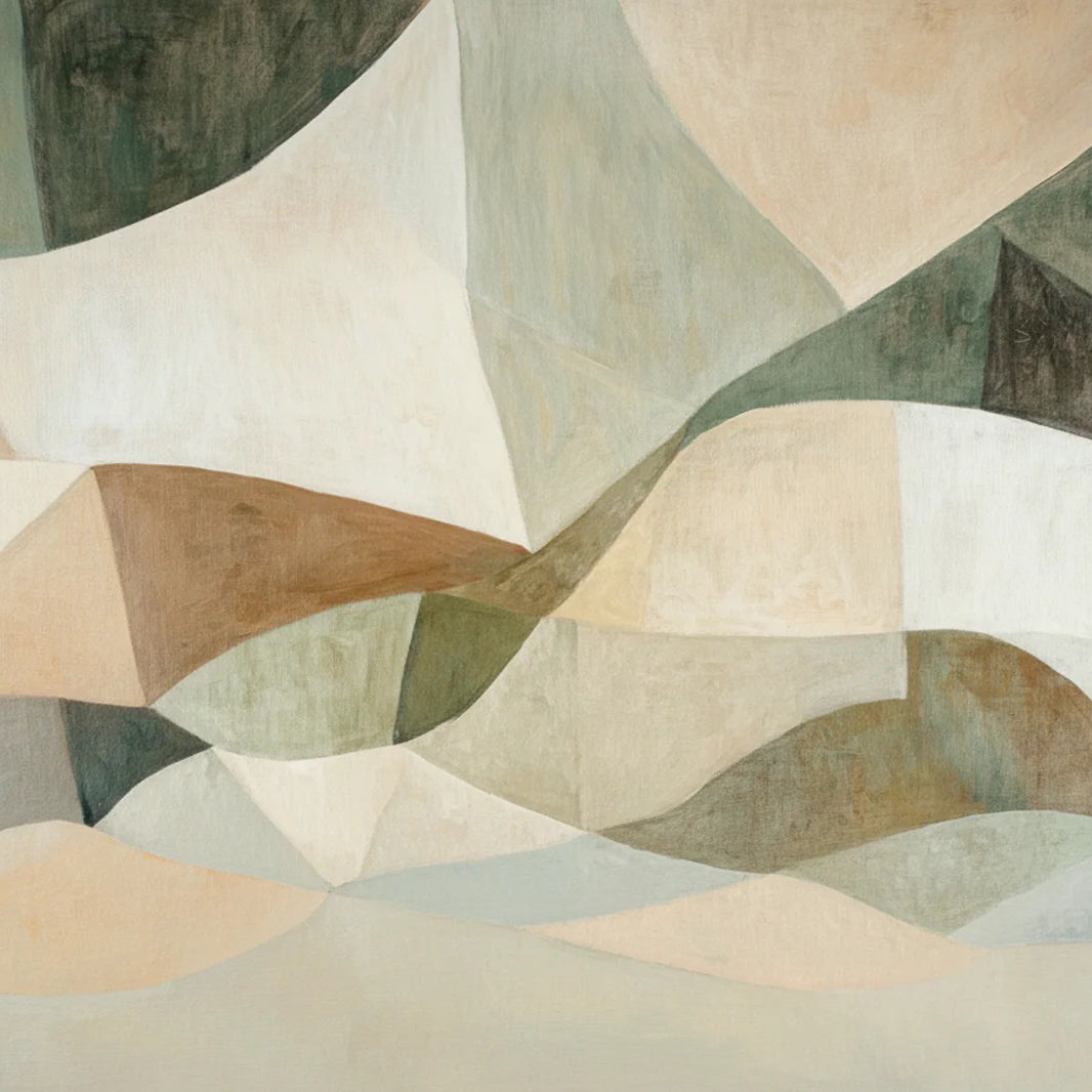 Minimalist Abstract Mountain Oil Painting
