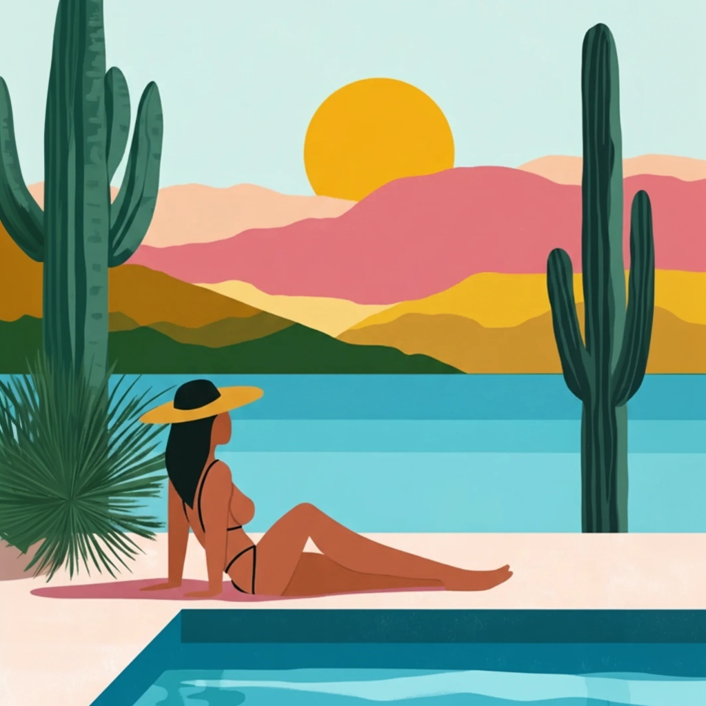 Sunset Poolside Moments