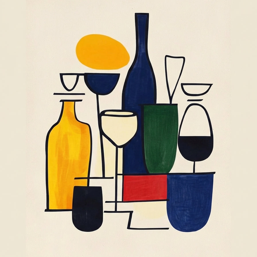 Minimalist Geometric Table Scene