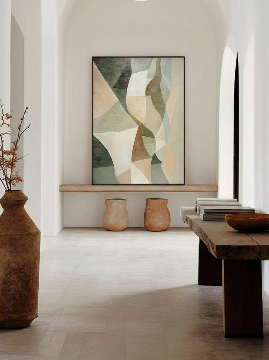 Minimalist Abstract Mountain Oil Painting