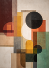 Geometric Abstract Art with Retro Color Palette