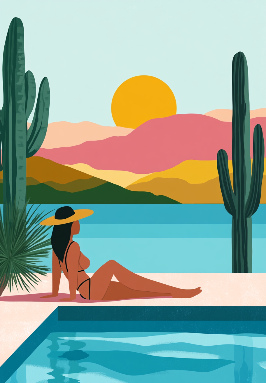 Sunset Poolside Moments