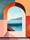 Geometric Seascape Through Archway