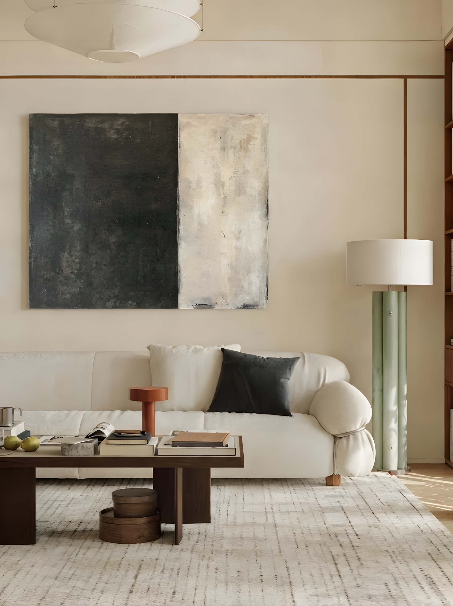 Black and White Contrast Abstract Painting